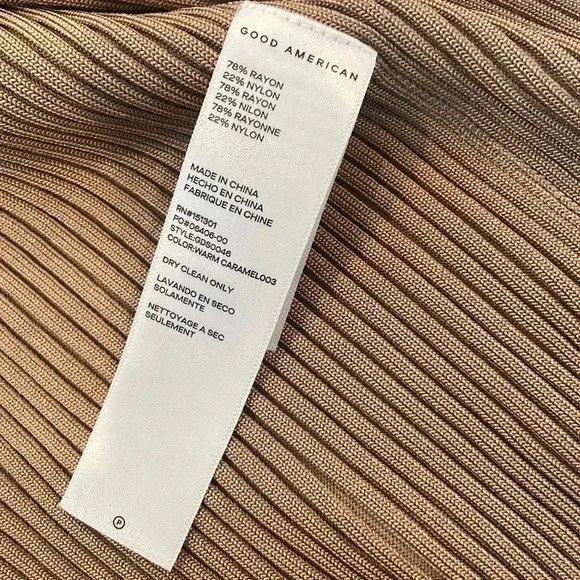 GOOD AMERICAN Rib-Knit Midi Dress In Warm Caramel Size 1/2 (Small/Med) - Picture 16 of 16